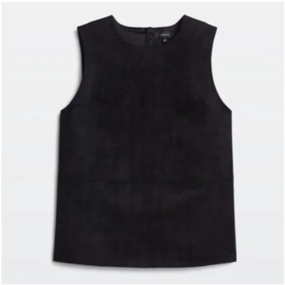 Aritzia Babaton Rolando Faux Suede Black Blouse